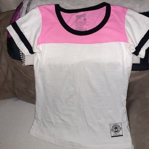 White and pink American fighter tee shirt